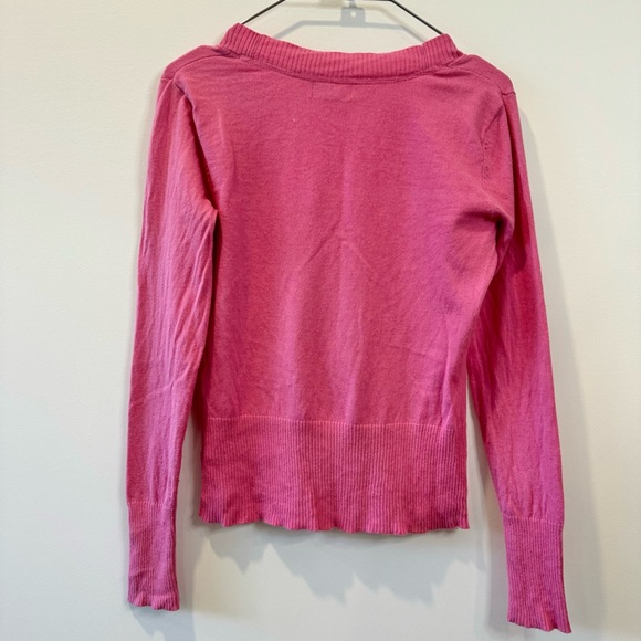 JCP Cashmere Blend Sweater Button Cardigan / Pink / S - Picture 5 of 8